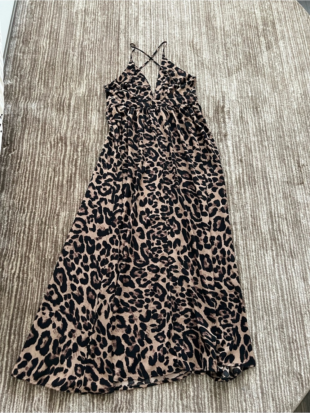 Leopard Print Maxi Dress | Strappy Backless Animal Print Dress